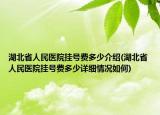 湖北省人民醫(yī)院掛號(hào)費(fèi)多少介紹(湖北省人民醫(yī)院掛號(hào)費(fèi)多少詳細(xì)情況如何)