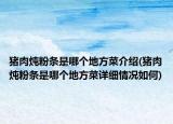 豬肉燉粉條是哪個地方菜介紹(豬肉燉粉條是哪個地方菜詳細情況如何)