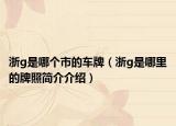浙g是哪個(gè)市的車牌（浙g是哪里的牌照簡介介紹）