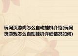 玩網(wǎng)頁游戲怎么自動掛機(jī)介紹(玩網(wǎng)頁游戲怎么自動掛機(jī)詳細(xì)情況如何)
