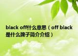 black off什么意思（off black是什么牌子簡介介紹）