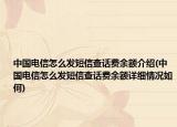 中國電信怎么發(fā)短信查話費(fèi)余額介紹(中國電信怎么發(fā)短信查話費(fèi)余額詳細(xì)情況如何)