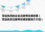 營業(yè)執(zhí)照的企業(yè)注冊號在哪里看（營業(yè)執(zhí)照注冊號在哪里看簡介介紹）