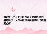 招商銀行個人專業(yè)版可以買股票嗎介紹(招商銀行個人專業(yè)版可以買股票嗎詳細(xì)情況如何)