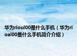 華為rioul00是什么手機（華為rioal00是什么手機簡介介紹）