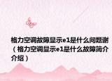 格力空調(diào)故障顯示e1是什么問題謝（格力空調(diào)顯示e1是什么故障簡介介紹）
