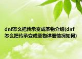dnf怎么把傳承變成圣物介紹(dnf怎么把傳承變成圣物詳細(xì)情況如何)