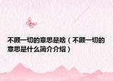 不顧一切的意思是啥（不顧一切的意思是什么簡(jiǎn)介介紹）
