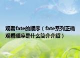 觀看fate的順序（fate系列正確觀看順序是什么簡(jiǎn)介介紹）