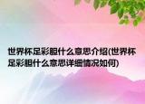 世界杯足彩膽什么意思介紹(世界杯足彩膽什么意思詳細(xì)情況如何)