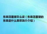 東皋薄暮望怎么讀（東皋薄暮望的東皋是什么意思簡介介紹）