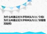 為什么叫德云社九字科叫頭九\