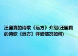 汪國真的詩歌《遠(yuǎn)方》介紹(汪國真的詩歌《遠(yuǎn)方》詳細(xì)情況如何)