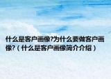 什么是客戶畫像?為什么要做客戶畫像?（什么是客戶畫像簡(jiǎn)介介紹）