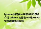 iphone(如何在wiifi和GPRS切換介紹 iphone 如何在wiifi和GPRS切換詳細(xì)情況如何)