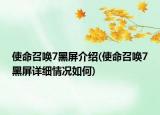 使命召喚7黑屏介紹(使命召喚7黑屏詳細情況如何)