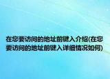 在您要訪問的地址前鍵入介紹(在您要訪問的地址前鍵入詳細(xì)情況如何)