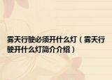 霧天行駛必須開什么燈（霧天行駛開什么燈簡介介紹）