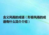 含義風(fēng)雨的成語(yǔ)（形容風(fēng)雨的成語(yǔ)有什么簡(jiǎn)介介紹）
