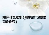 知乎,什么意思（知乎是什么意思簡(jiǎn)介介紹）