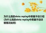 為什么我的dota?replay中英雄不動介紹(為什么我的dota?replay中英雄不動詳細情況如何)