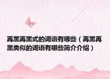再黑再黑式的詞語有哪些（再黑再黑類似的詞語有哪些簡介介紹）