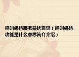 呼叫保持服務(wù)是啥意思（呼叫保持功能是什么意思簡(jiǎn)介介紹）