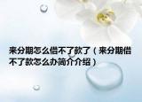 來分期怎么借不了款了（來分期借不了款怎么辦簡介介紹）