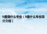 it是指什么專業(yè)（it是什么專業(yè)簡(jiǎn)介介紹）