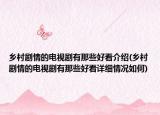 鄉(xiāng)村劇情的電視劇有那些好看介紹(鄉(xiāng)村劇情的電視劇有那些好看詳細情況如何)