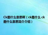 Ck是什么意思啊（ck是什么 ck是什么意思簡介介紹）