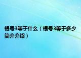 根號3等于什么（根號3等于多少簡介介紹）