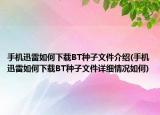 手機迅雷如何下載BT種子文件介紹(手機迅雷如何下載BT種子文件詳細情況如何)