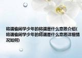 將謂偷閑學少年的將謂是什么意思介紹(將謂偷閑學少年的將謂是什么意思詳細情況如何)