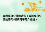 表示高興心情的詩(shī)句（表達(dá)高興心情的詩(shī)句-經(jīng)典詩(shī)句簡(jiǎn)介介紹）
