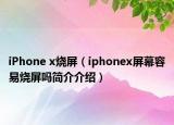 iPhone x燒屏（iphonex屏幕容易燒屏嗎簡介介紹）
