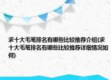 求十大毛筆排名有哪些比較推薦介紹(求十大毛筆排名有哪些比較推薦詳細情況如何)