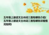 五年級(jí)上冊(cè)語(yǔ)文古詩(shī)詞三首有哪些介紹(五年級(jí)上冊(cè)語(yǔ)文古詩(shī)詞三首有哪些詳細(xì)情況如何)