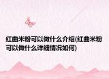 紅曲米粉可以做什么介紹(紅曲米粉可以做什么詳細情況如何)