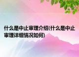 什么是中止審理介紹(什么是中止審理詳細(xì)情況如何)