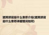 望其項背是什么意思介紹(望其項背是什么意思詳細情況如何)