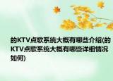 的KTV點(diǎn)歌系統(tǒng)大概有哪些介紹(的KTV點(diǎn)歌系統(tǒng)大概有哪些詳細(xì)情況如何)