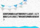 結核性胸膜炎治療期間有什么癥狀（從下面的幾點讓我們了解結核性胸膜炎的癥狀）