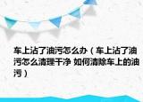 車上沾了油污怎么辦（車上沾了油污怎么清理干凈 如何清除車上的油污）