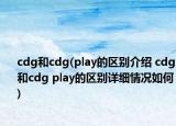 cdg和cdg(play的區(qū)別介紹 cdg和cdg play的區(qū)別詳細情況如何)