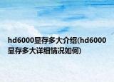 hd6000顯存多大介紹(hd6000顯存多大詳細(xì)情況如何)