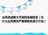 臺風(fēng)造成重大災(zāi)害時會被除名（為什么臺風(fēng)損失嚴重要除名簡介介紹）