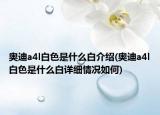 奧迪a4l白色是什么白介紹(奧迪a4l白色是什么白詳細情況如何)
