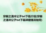 穿越之清冷公子txt下載介紹(穿越之清冷公子txt下載詳細情況如何)