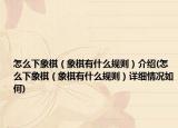 怎么下象棋（象棋有什么規(guī)則）介紹(怎么下象棋（象棋有什么規(guī)則）詳細情況如何)